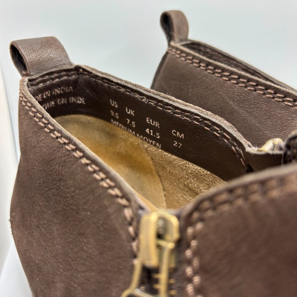 Hush Puppies Women’s Brown Leather Side-Zip Ankle Boots Size 9.5M - Picture 5 of 10